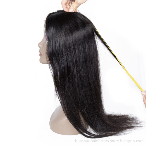 Human Hair Wigs For Women Non Remy 4*4 Lace Closure Wig With Baby Hair Brazilian Straight Wig Hair Natural Color Can Be Dyed